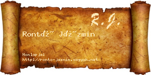 Rontó Jázmin névjegykártya